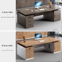Mesa de escritorio de ordenador de oficina grande y moderna, muebles de clase de madera simples para el hogar, escuela, Jefe, silla, combinación incluida