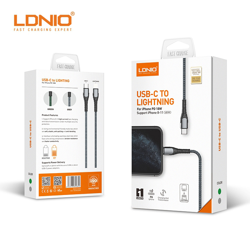 CABLE LDNIO LC111 1M 30W TC-IPH - CORD脫N GREY