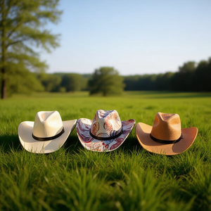 Cappello da cowboy in paglia twill da 9,5 cm con cintura per uso esterno - Product Image 2