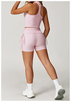 En gros : Ensemble de sport avec débardeur dos nageur et pantalon de yoga évasé, extensible, effet ventre plat, avec plis, pour le fitness et la gym