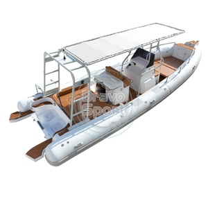 Console di lusso centro Yacht 8.6m 28ft Hypalon doppio profondo V in fibra di vetro scafo barca a costola gonfiabile con grande T-TOP - Product Image 2