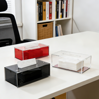 Distributeur de serviettes de luxe contemporain en acrylique transparent pour comptoir, hôtel, bureau