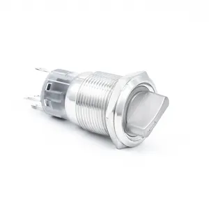 16mm 19mm 22mm LED Metal Selected Rotary Push Button Switch 2/3 Position Self-locking Self-reset Retaining Type NONC Ip65