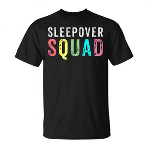 T-shirt promotionnel personnalisable pour pyjama de soirée Sleepover Squad pour les soirées pyjama des enfants - Product Image 3