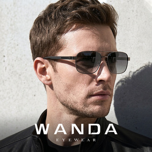 Wanda Men's Polarized Rectangle Sunglasses UV400 Full Rim Driving Fashion <b>Eyewear</b> S15221 - Product Image 1