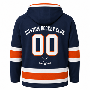 Sweat à capuche de hockey à lacets, style maillot de hockey rayé, pull pour les jours de match, vêtements pour supporters - Product Image 5