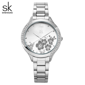 Reloj de pulsera impermeable con incrustaciones de diamantes, elegante, floral, estéreo, para mujer - Product Image 1