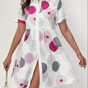Robe longue gris pour femme <span class=keywords><strong>grande</strong></span> <span class=keywords><strong>taille</strong></span>, coupe ample <span class=keywords><strong>taille</strong></span> empire, col carré, manches courtes, en polyester/coton écologique, lavable en machine - Product Image 2