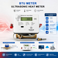 Compteur BTU à commande tactile, chauffage et refroidissement par ultrasons, sortie impulsionnelle RS485, PT1000 Classe 2 pour la surveillance énergétique CVC