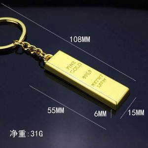 Gold Bar <b>Keychain</b> Personalize Custom Blank Gold Plated Bar Bullion <b>Keychain</b> Women Men Custom Metal Key Chain Charms Gold Keyring - Product Image 3