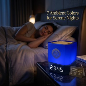Altavoz con forma de cubo del Corán con reloj digital y control por aplicación para uso doméstico islámico, altavoz musulmán - Product Image 3