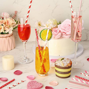 Tùy chỉnh in mô hình tốt nhất Màu Sọc giấy ống hút cà phê nước trái cây lạnh uống cá nhân bọc giấy rơm bán buôn - Product Image 1