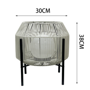 Lampe de jardin en rotin d'extérieur LED étanche pour pelouse, cour, éclairage d'ambiance pour maison, villa, décoration paysagère - Product Image 4