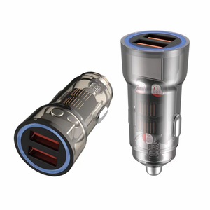 Nouvelle conception de chargeur de voiture miniature à coque transparente, adaptateur USB Type C double port, 30W 60W, allume-cigare, chargeur super rapide - Product Image 5