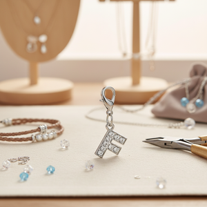 Letra F de Cristal con Diamantes de Imitación para la Creación de Joyas y Personalización - Product Image 2