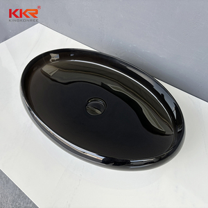 Fregadero del recipiente, <span class=keywords><strong>lavabo</strong></span> <span class=keywords><strong>de</strong></span> baño ovalado <span class=keywords><strong>de</strong></span> superficie sólida <span class=keywords><strong>de</strong></span> <span class=keywords><strong>resina</strong></span> transparente para encimera <span class=keywords><strong>de</strong></span> tocador, <span class=keywords><strong>lavabo</strong></span> artesanal - Product Image 3