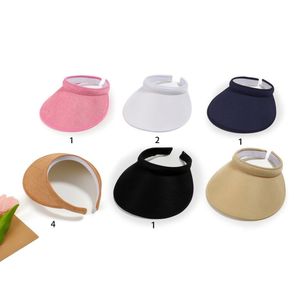 Visiera con fermaglio per capelli in tinta unita, 360 pezzi, cappello di protezione solare monocolore per donna, per uso esterno - Product Image 1