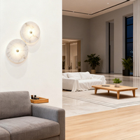 Applique murale en marbre LED ronde éclairage décoratif pour salon couloir chambre fond mur marbre modélisation lumière