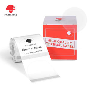 Etiqueta térmica redonda transparente Phomemo de 40 mm x 40 mm para impresoras M110, M200 y M220 - Product Image 1