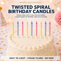 Bougies de fête torsadées multicolores 6 cm, sans fumée, à combustion propre, en spirale, pour Pâques OEM/ODM