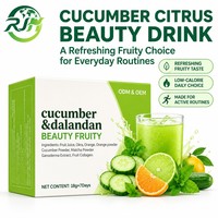 Poudre de boisson beauté aux concombres et agrumes OEM ODM, faible en calories, saveur fruitée naturelle, formule personnalisée, emballage 18g x 7 jours