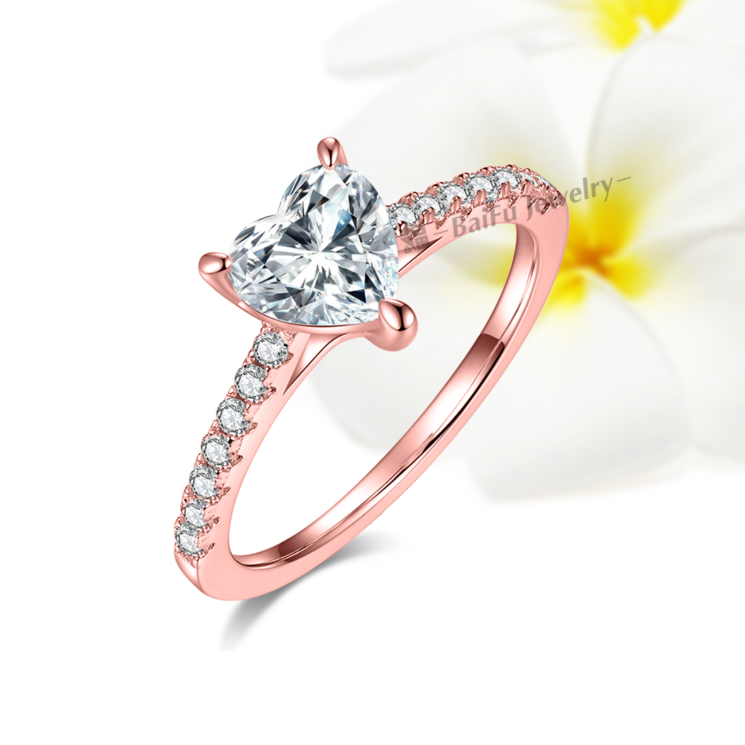 Heart6.5*6.5 1CT Rose gold
