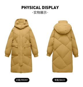 Manteau en duvet pour femmes longueur au genou conception simple veste chaude bouffante fiable - Product Image 3