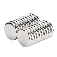 Aimant rond en néodyme puissant de 15 mm x 3 mm, plaqué nickel, aimant en terres rares, diamètre 15 mm x 3 mm, aimant rond fin en néodyme N35, 15*3