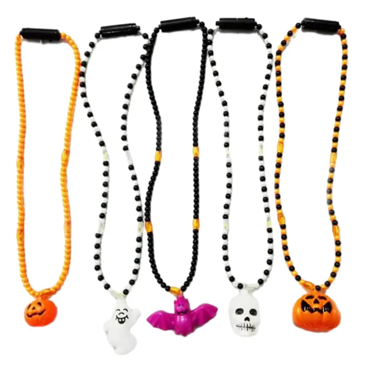 Led Halloween Party Ketting Ghost Pompoen Ontworpen Led Kralen Ketting