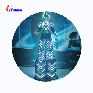 Halloween Party Robot <span class=keywords><strong>Urban</strong></span> <span class=keywords><strong>Walker</strong></span> Stilt Costume Holiday Rave Performance Wear Led Stilt Robot Clothing - Product Image 1
