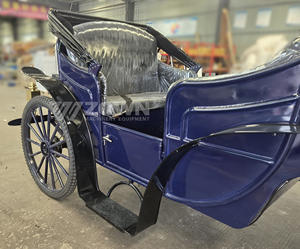 Carruaje medio cubierto de turismo púrpura hecho a medida, tirado por caballos eléctrico, precio asequible - Product Image 2