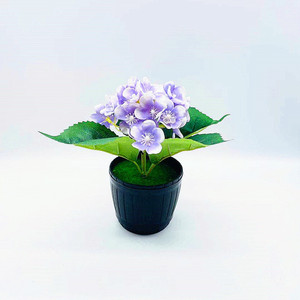 Plante d'hortensia artificielle en pot, fleurs en soie, 27 fleurs, ornement décoratif d'intérieur - Product Image 4