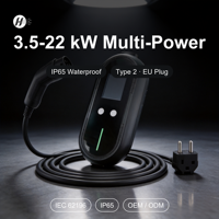 Nouvelle station de charge portable pour véhicules électriques, type 2, modèle EJ, prise EU, 3,5 kW/7 kW/11 kW/22 kW, indice de protection IP65, poignée ergonomique pour la maison et le bureau