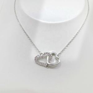 Precio de fábrica, plata 925, collar con dijes de lazo esmaltados, joyería fina, ajustable, para mujer, con diseño de corazón y flor, collar nupcial. - Product Image 2