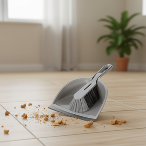 Dustpan And <b>Brush</b> Set Recycled Plastic Polymex Fiber Grey 22x33cm - Product Image 3