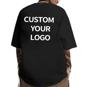 High Quality 100% Cotton Custom Printing Men T Shirt Own Design Brand Logo T Shirt Black Men Graphic T Shirts