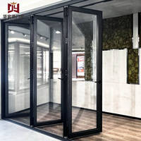 Porte pliante en aluminium certifiée CE, résistante au vent et à l'eau, pour hôtels et maisons européennes, OEM ODM, ouverture à large accès