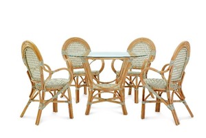 Bali <b>Bistro</b> Dining Set Rattan Elegant Comfortable Handwoven Chairs <b>Table</b> Apartment Dining Furniture Asian Antique Design Durable - Product Image 2