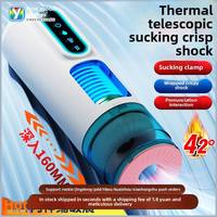 Vollautomatisches Vibrations-Teleskop-Masturbationsgerät für Männer mit Thermofunktion und starkem Innenbecher, automatische Heizung, Sexspielzeug
