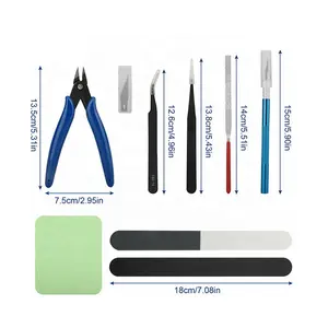 Larix High Quality 9Pcs Craft Basic Tools Set for Beginners Hand Made Car Model Building Repair Kit Model Assembly Tool DIY