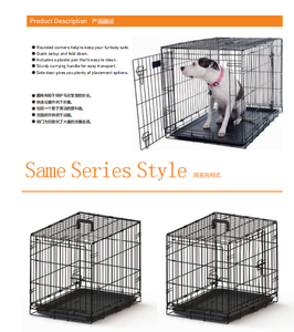 90*58*65cm üretici tedarik siyah Metal örgü Pet köpek kafesi, dayanıklı katlanabilir köpek sandık - Product Image 4