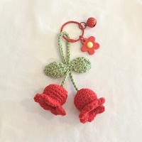 Crochet Muguet Fleur Artificielle Porte-clés Fait À La Main Amigurumi Tricot Crochet Bouffée Fleurs Bellflowers Bluebells Charme