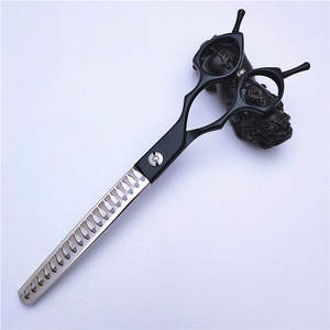 Tijeras de Adelgazamiento para Mascotas Suzhou, 7 Pulgadas, Negras, Acero 440C, Estilo Clásico, para Peluquería Canina - Product Image 2