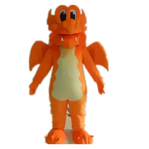 Disfraz de Mascota de dinosaurio naranja, disfraz de cosplay