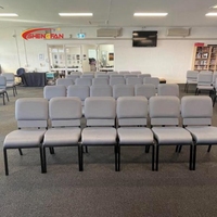 Chaise d'église de bonne qualité à bas prix, prix bas, nouveau design rembourré, siège d'église gris cinza, chaises de prière