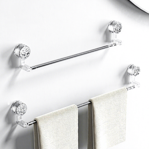 Porte-serviettes mural rétractable et réglable en plastique, minimaliste, non pliable, rotatif à 360°, multifonctionnel pour salle de bain - Product Image 1