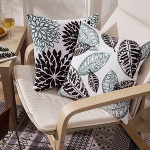 Funda de cojín con diseño de hojas y patrones abstractos, estilo bohemio, para decoración de interiores, 4 piezas, decoraciones para casa de campo - Product Image 2