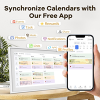 Calendrier familial numérique ABS 15,6 pouces, organisateur intelligent tout-en-un, cadre photo, montage mural en cuisine, écran tactile, compatible Wi-Fi