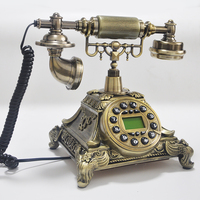 Téléphone Fixe Filaire Royal Rétro Européen en Métal FYQ avec Identification de l'Appelant