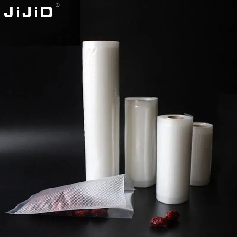 JiJiD sac d'emballage sous vide texturé gaufré de qualité alimentaire économiseur de stockage en plastique rouleau pour le recyclage scellé en nylon transparent